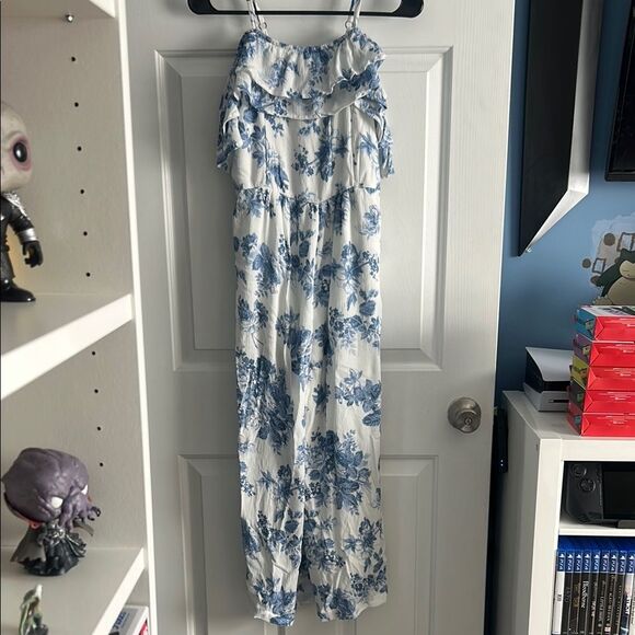 Abercrombie Kids Girl’s Floral Romper Jumpsuit Ruffle Sleeve Size 15/16 - Picture 2 of 7